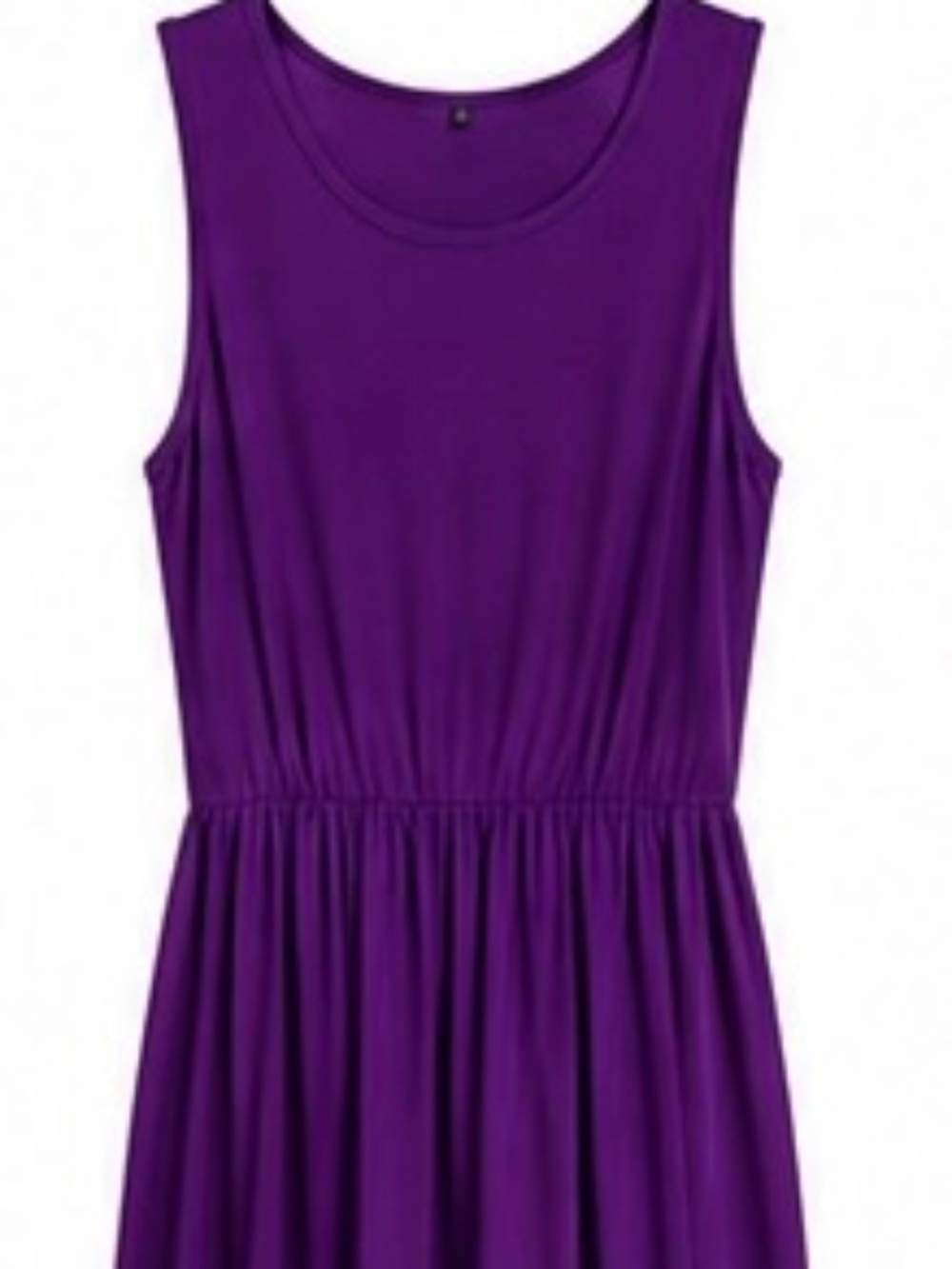 2XL Purple Sleeveless Maxi Dress Scoop Neck Casual